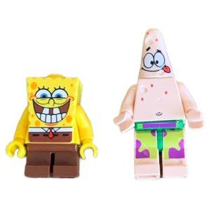 Lego SpongeBob Squarepants Minifigure 3833 and Patrick Tongue Out Minifigure